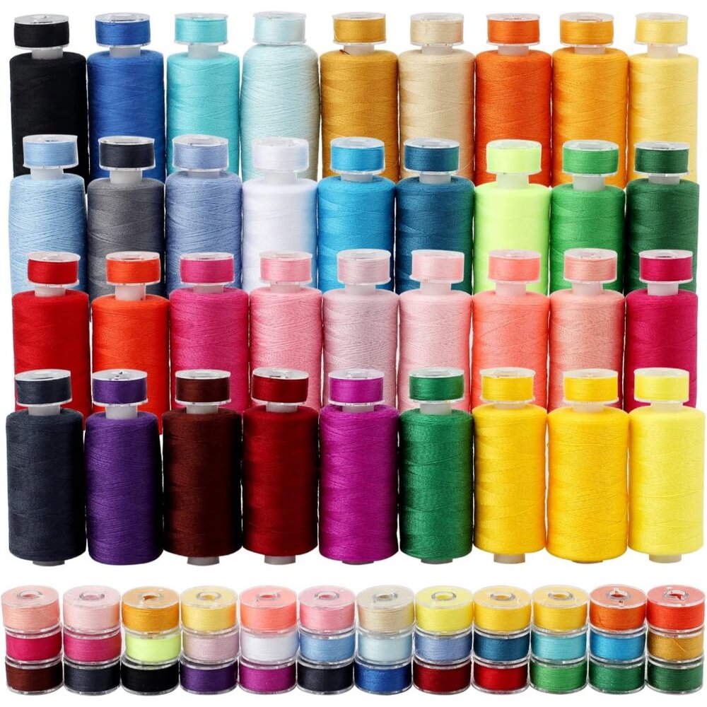 72Pcs Bobbins Sewing Threads Kit 36 Colors 500 Yards Sewing Polyester Thread Spo